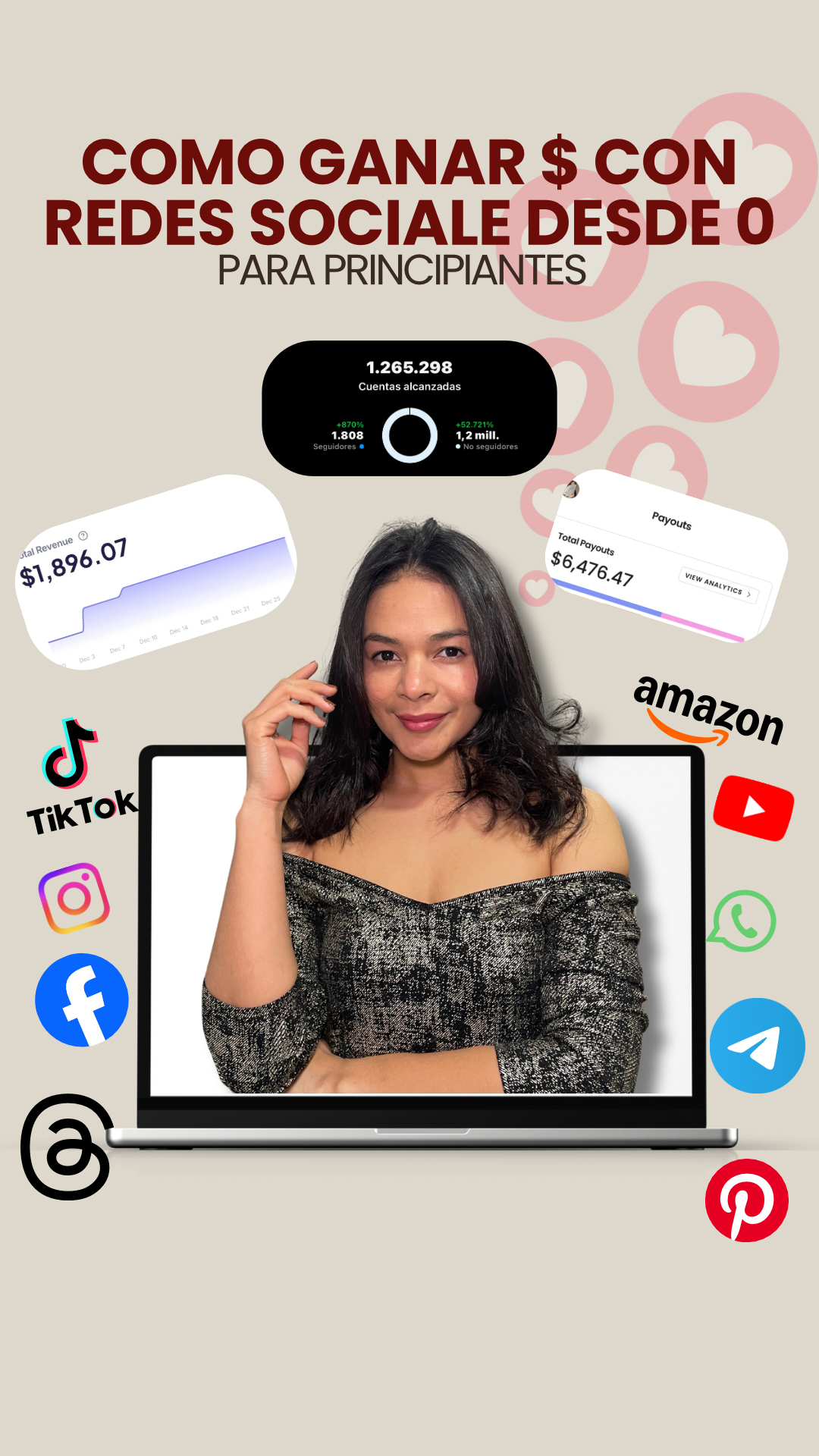 Portada del curso Cómo ganar dinero con redes sociales desde cero para principiantes
